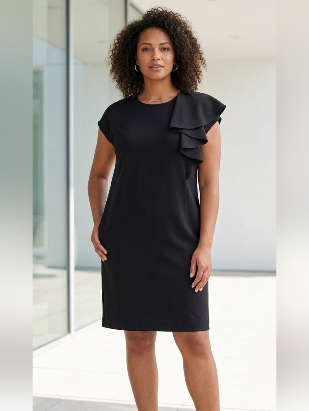 Nwt JADE MELODY TAM Women’s Ruffled Black Dress Mini Size Medium